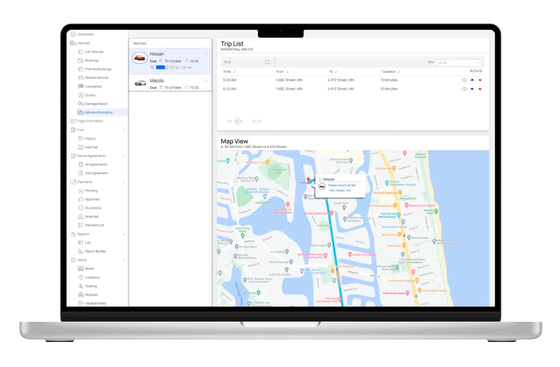 Appzoola car rental online booking screen